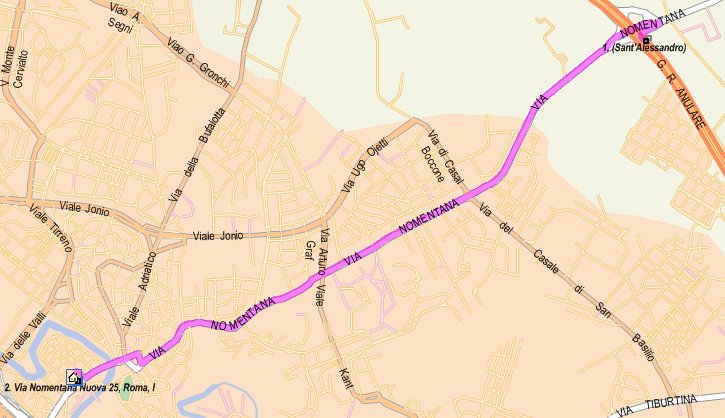 Percorso Auto Road map